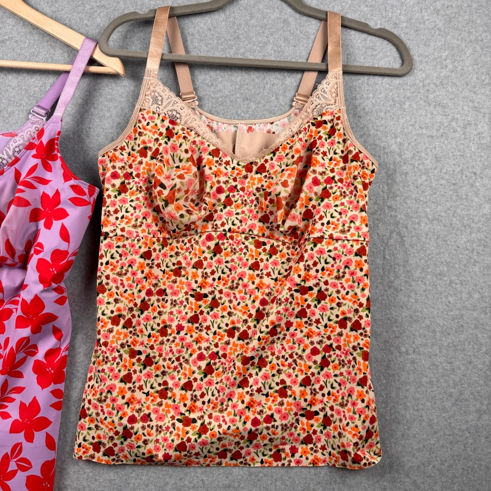 Ruby Ribbon Camisole LOT x 2 Womens Size 42 Floral Lace Trim Shaping Stretch - Picture 5 of 12